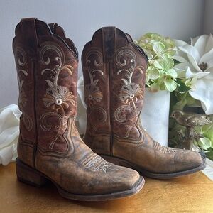 Dan Post Sabina Broad Square Toe Western Boots